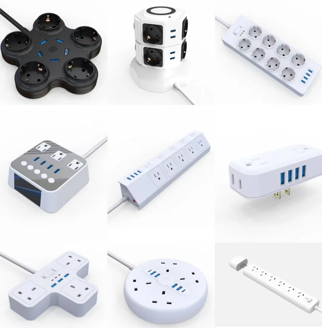 Single Row 5 Outlet Us Surge Protector Type C Power Strip
